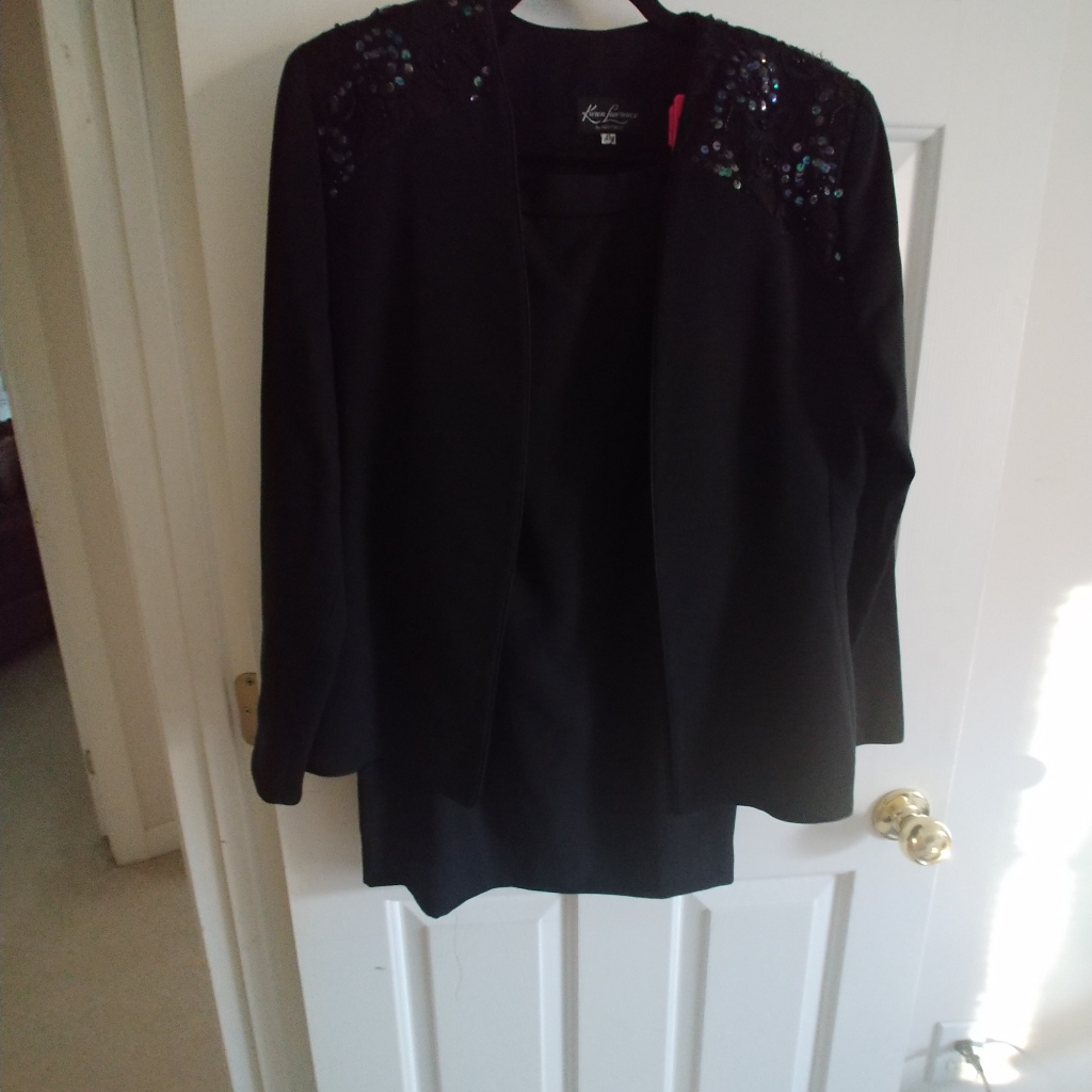 Karen Lawrence 2 Piece Black Cocktail Suit